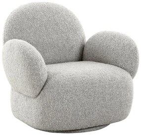 Poltrona grigio chiaro in tessuto bouclé Messina - House Nordic