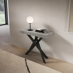Consolle allungabile Libo Small - Cemento gambe antracite 90x40/196 cm