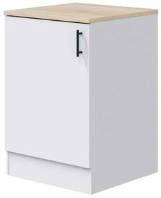 Mobile Base 60x60x90h Kira 1 Anta 1 Ripiano MDF Bianco/Rovere – Cucina e Casa