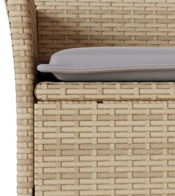Set da pranzo da giardino 11 pz con cuscini polyrattan e vetro