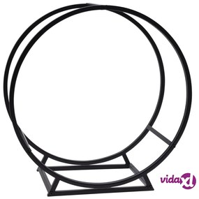 ProGarden Supporto Porta Legna Rotondo 50x25x51,5 cm Nero