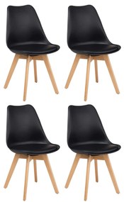 MARGOT - set di 4 sedie moderne imbottita con gambe in legno