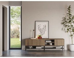 Mobile TV di colore naturale con effetto rovere 180x55x35 cm Amira – Marckeric