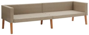 Set divani da giardino 4 pz con cuscini in polyrattan beige