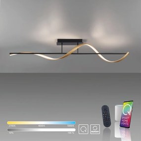 Plafoniera LED Q-Swing ottone IP20 cct da bianco caldo al bianco neutro, 3100 lumen PAUL NEUHAUS