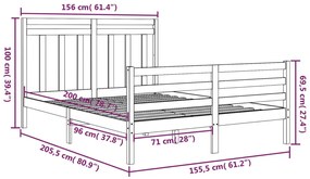 Giroletto Miele in Legno Massello 150x200 cm King Size