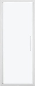 Porta doccia battente L 77-81 cm x H 195 cm per nicchia in vetro smerigliato SP. 6 mm, profilo opaco bianco, serie Record