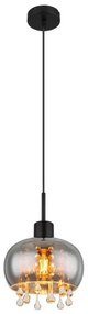 Globo 15839H - Lampadario a sospensione con filo CORRY 1xE27/9W/230V diametro 21 cm nero