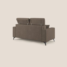 Pegaso divano letto con poggiatesta reclinabili e rivestimento T02 marrone