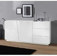 Madia credenza 2 ante 3 cassetti bianco lucido, ZTCVG94683902