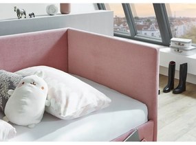 Letto da bambini con sponde rosa imbottito con contenitore con rete inclusa 140x200 cm Cool – Meise Möbel