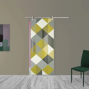 Porta scorrevole Carpet 5 in alluminio multicolore, L 88 x H 215 cm, con binario Ermes Destra