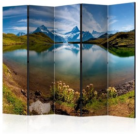 Paravento  Lake with mountain reflection, Switzerland II [Room Dividers]  Colore Bianco, Dimensioni e Misure 225x172