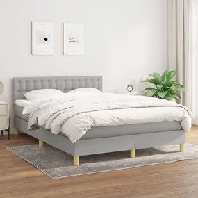 Giroletto A Molle Con Materasso Grigio Chiaro 140x200cm Tessuto /