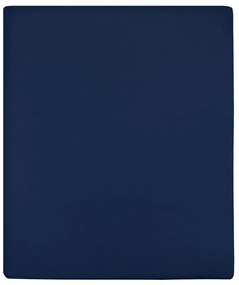 Lenzuola Con Angoli Jersey 2pz Blu Marino 100x200 Cm Cotone /
