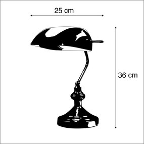 Lampada da tavolo intelligente ottone con vetro verde incl. Wifi P45 - Banker