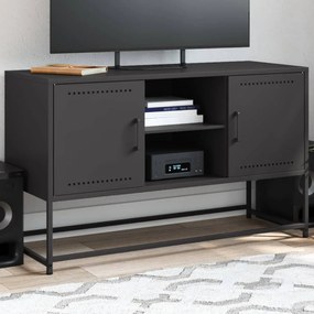 Mobile Tv Nero 100,5x39x60,5 Cm İn Acciaio /
