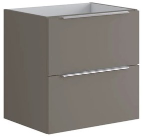 Cassettiera Brera con 2 cassetti laccato opaco grigio Londra L.59,5 H.60 P.45,5 cm