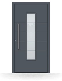 Portoncini in alluminio, grigio antracite RAL 7016, 700 x 1800 mm, isolamento termico, Schüco, modello Trieste, configura individualmente