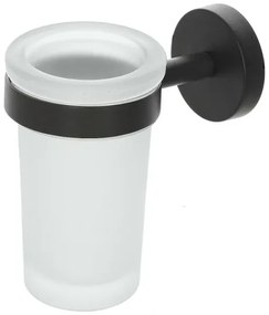 Bicchiere porta spazzolino a muro nero opaco linea Chic Black