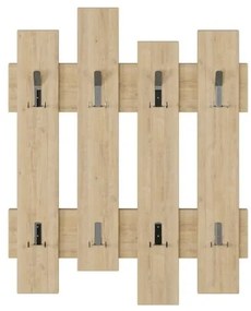 Appendiabiti a muro Wave rovere effetto legno 8 ganci
