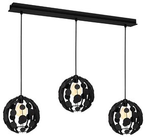 Lampadario su fune GAIA 3xE27/60W/230V nero/marrone