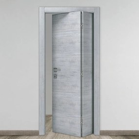 Porta pieghevole a libro asimmetrica Beton grigio L 70 x H 210 cm destra