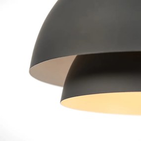 Lampada a sospensione scandinava nera con bianco a 2 strati - Claudius