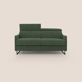Loto divano letto salvaspazio materasso H18 cm con piedi alti in morbido tessuto impermeabile T14 verde