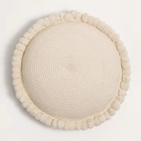 Cuscino rotondo in cotone intrecciato Olets Beige Crema - Sklum