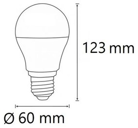 Lampada LED E27 12W A60 105lm/W - Dimmerabile Colore Bianco Caldo 2.700K