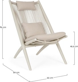 Poltrona da esterno beige in metallo Aloha – Bizzotto