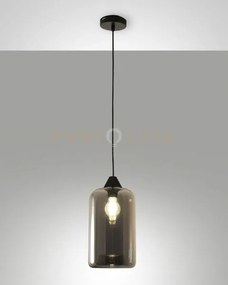 Silo sospensione fume' 1 luce in vetro soffiato struttura in metall...