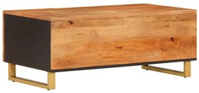 Tavolino da Salotto Marrone e Nero 100x54x40 cm Legno di Mango