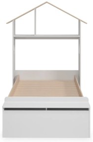 Letto per bambini in pino bianco/naturale con contenitore 90x190 cm Odessa - Marckeric