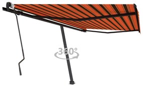 Tenda Da Sole Manuale Con Palo 400x300 Cm Arancione/marrone /