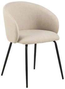 Set di sedie da pranzo color crema in imbottito 2 pz Eleanor – Actona