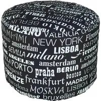 Pouf Puff Puf Tondo 50x40cm Big City Nero Avalli