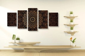 Quadri 5 pezzi – Mandala vintage in stile indiano