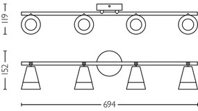 Philips - Faretto CLEFT 4xGU10/5W/230V