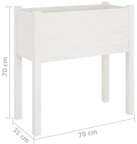 Fioriere da Giardino 2 pz Bianche 70x31x70 cm in Legno di Pino