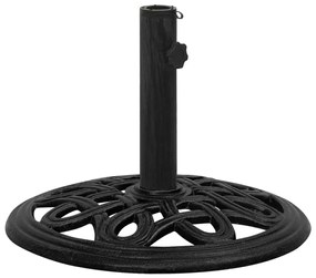 Base Per Ombrellone Nera 44x44x32 Cm İn Ghisa /