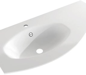 Lavabo a incasso tondo vasca a sinistra L 104 x H 1.2 x P 53 cm in resina bianco opaco