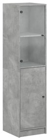 Credenza con anta in vetro grigio cemento 35x37x142 cm