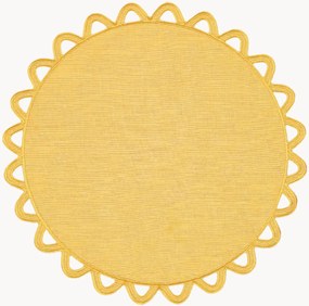 Tovaglietta rotonda con bordo ricamato Halo