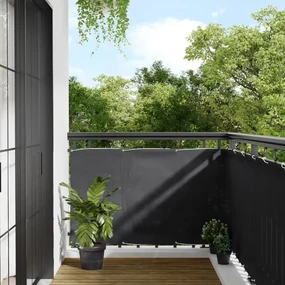 Paravento Da Balcone Antracite 90x1000cm 100% Poliestere Oxford /