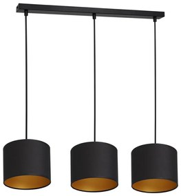 Lampadario su corda ARDEN 3xE27/60W/230V nero/dorato