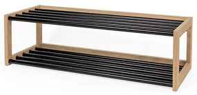 Scarpiera in metallo nero/naturale Slussen - Woodman