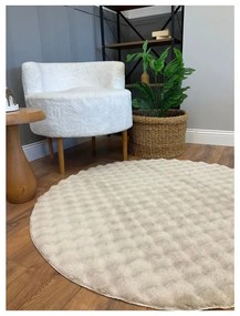 Tappeto beige rotondo lavabile ø 80 cm Bubbly - Oyo Concept