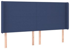 Letto a Molle Materasso e LED Blu 200x200cm in Tessuto